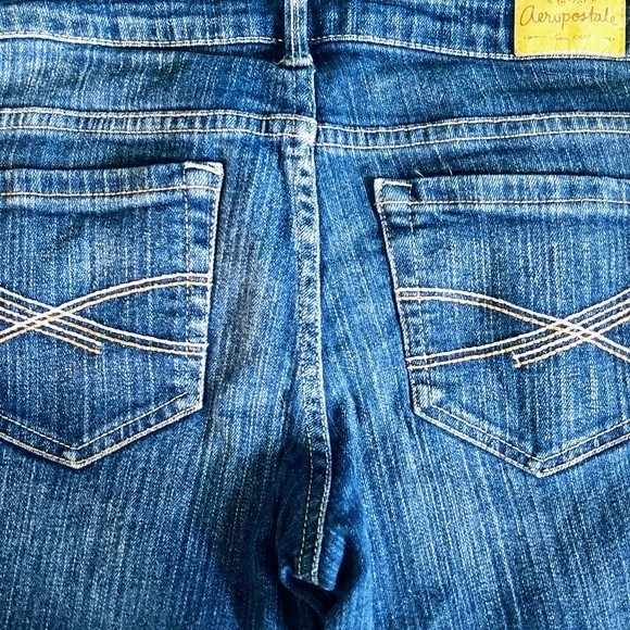 Aeropostale Ashley Ultra Skinny 5/6 Distressed Ankle/Cropped Denim Blue Jeans - Picture 7 of 12